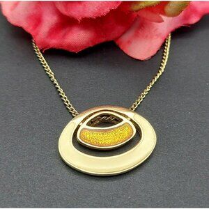 Vintage Sarah Coventry Gold Tone Pendant Necklace Dainty 16"